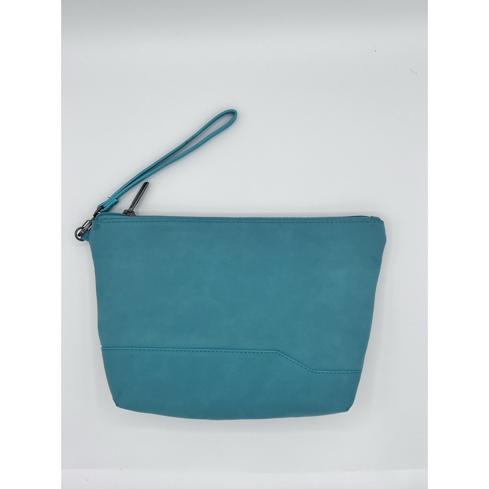 Open Story Women's Teal RFID Blocking Clutch w/ Detachable Wrist Strap